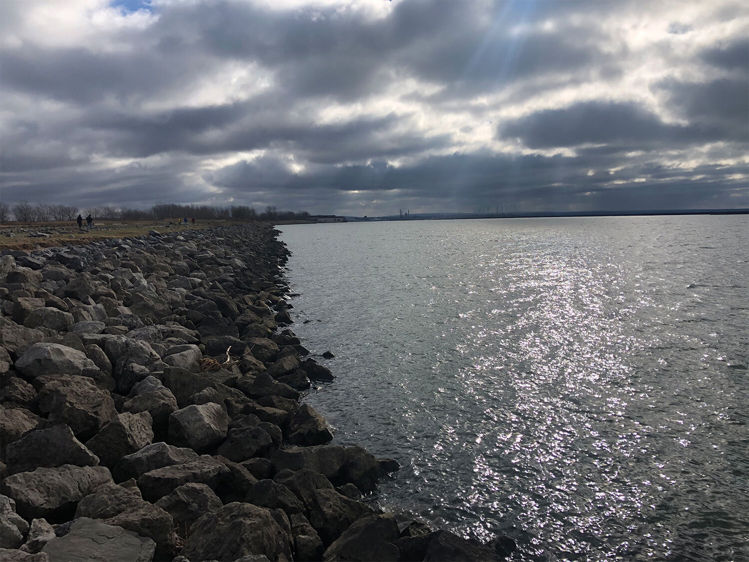 The sun breaks through at the Outer Harbor.